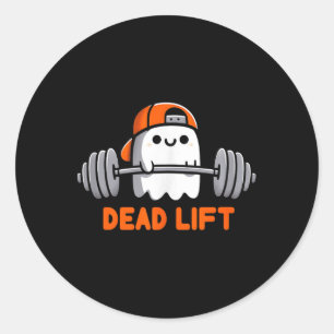 Sticker Rond Ghost Dead Lift Halloween Gym Funny Gymer Weightli