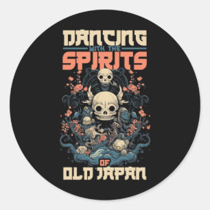 Sticker Rond Ghost Demon Danser Avec L'Esprit Du Vieux Japon Yo
