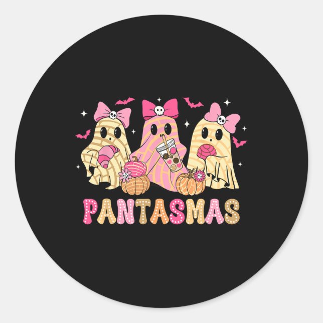 Sticker Rond Ghost Funny Éffrayant Conchas mexicain Halloween G (Devant)