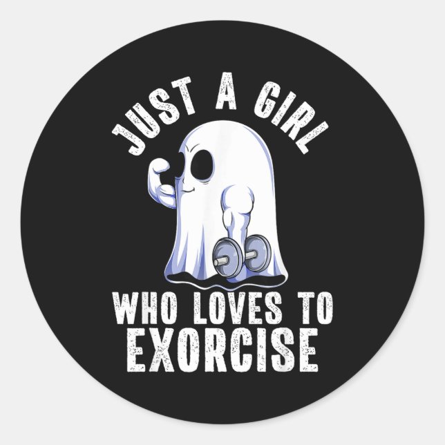 Sticker Rond Ghost Funny Gym Workout Bodybuilding Soky Hallowee (Devant)