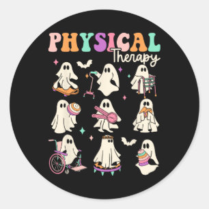 Sticker Rond Ghost Funny Physiothérapie Pt Physiothérapeute