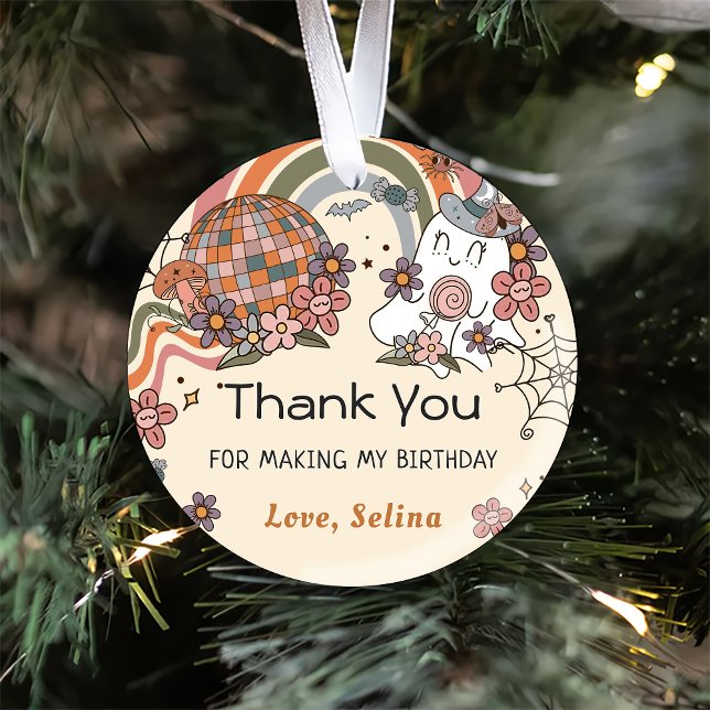 Sticker Rond Ghost Halloween Retro Super Anniversaire (Créateur téléchargé)