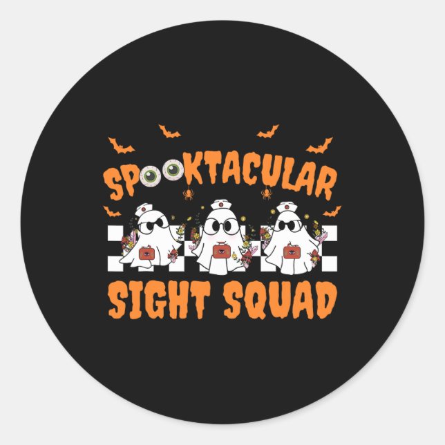 Sticker Rond Ghost Sight Squad Halloween Optométrie (Devant)