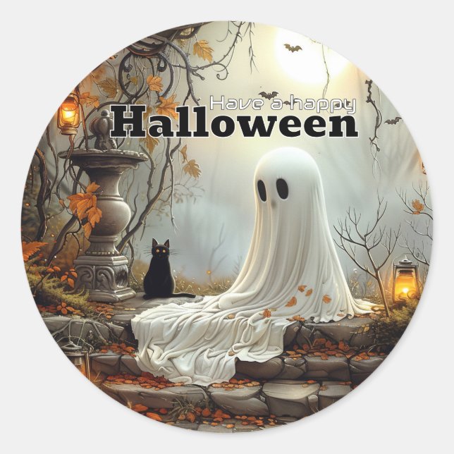 Sticker Rond Ghost & Whiskers - Un conte de crépuscule d'automn (Devant)