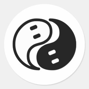 Sticker Rond Ghost Yin Yang