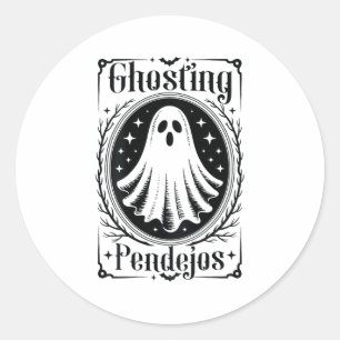Sticker Rond Ghosting Pendejos Funny Mexicain Ghost Halloween (