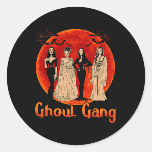 Sticker Rond Ghoul Gang Horreur Goth Queens Halloween Mariée Am