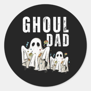 Sticker Rond Ghoul Papa Drôle Halloween Daddy Daddy Ghost Dons