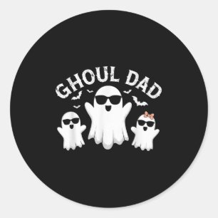 Sticker Rond Ghoul Papa Vintage papa Ghost Drôle Halloween drôl