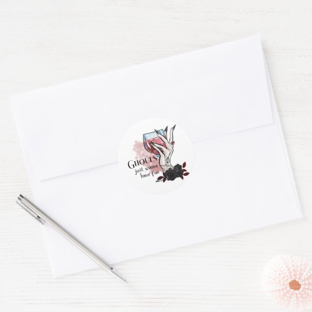Sticker Rond Ghouls veut juste s'amuser Halloween (Enveloppe)