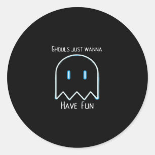 Sticker Rond Ghouls veut juste s'amuser - Halloween Saison