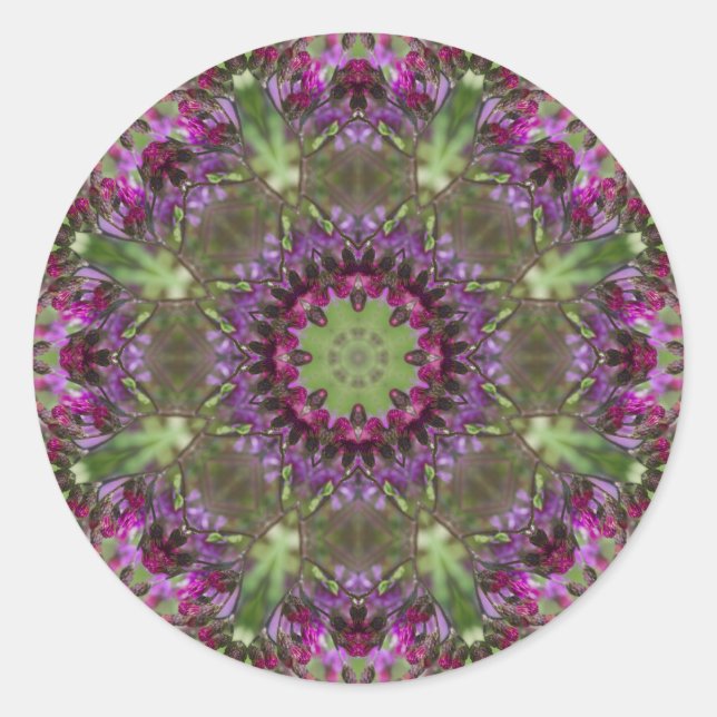 Sticker Rond Giant Ironweed, Fleur sauvage Kaleidoscope (Devant)