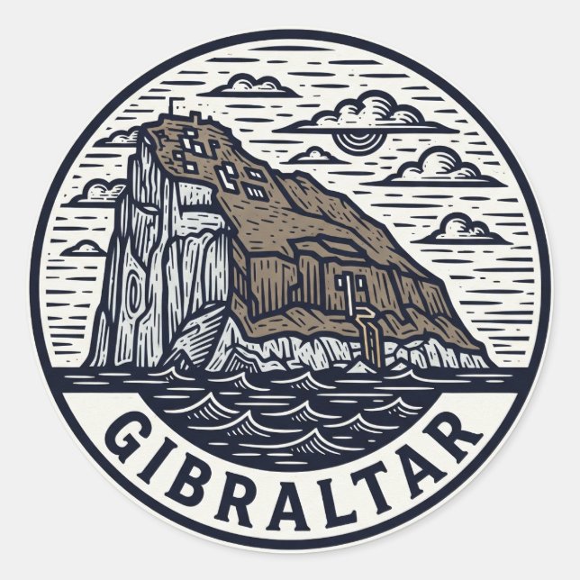 Sticker Rond Gibraltar Travel (Devant)