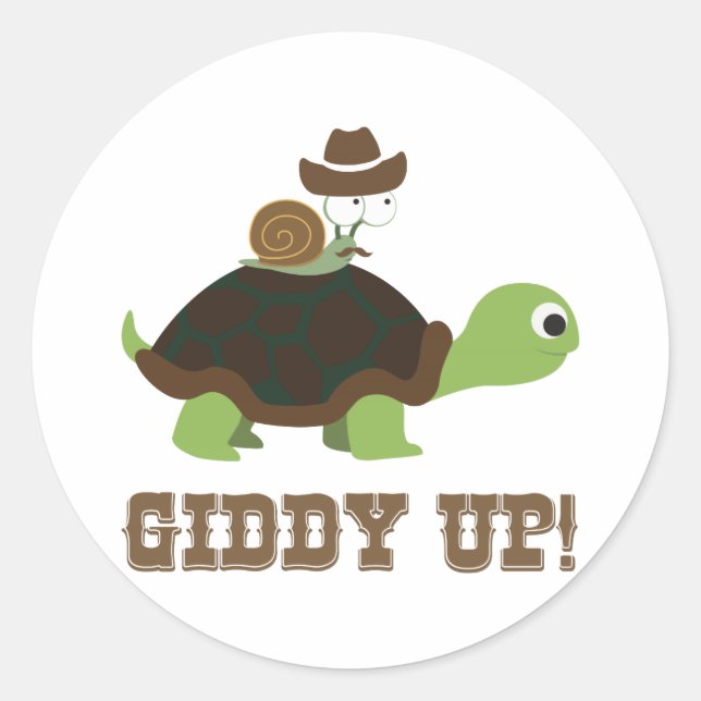 Sticker Rond Giddy Up ! (Devant)