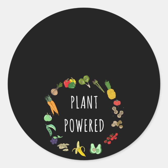 Sticker Rond Gif végétarien végétarien plante (Devant)