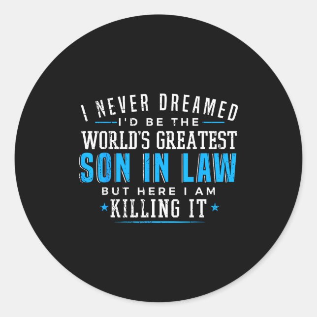 Sticker Rond Gift For Son In Law Christmas Birthday On Wedding  (Devant)