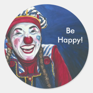 Sticker Rond Giggles la peinture clown