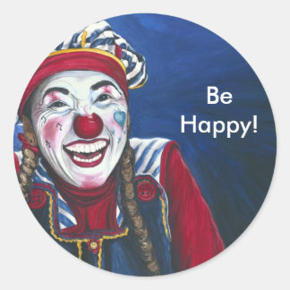 Sticker Rond Giggles la peinture clown