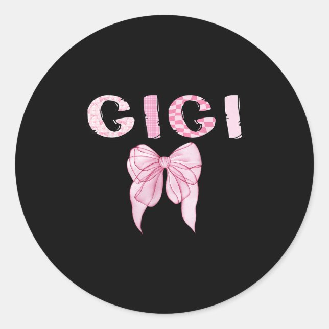 Sticker Rond Gigi Birthday Girl Matching Coquette Nk Bow  (Devant)