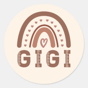 Sticker Rond Gigi Boho Arc-en-ciel de mignons cadeaux grand-mèr