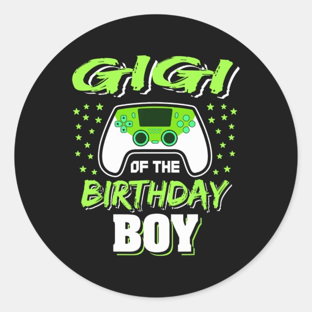Sticker Rond Gigi De L'Anniversaire Jeu Vidéo Boy Décorations (Devant)