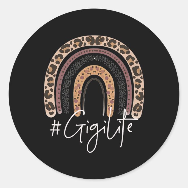 Sticker Rond Gigi Life Mamie Cheetah Leopard Femmes Noël (Devant)