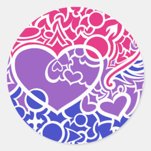 Sticker Rond Gigue de la Fierté Bi