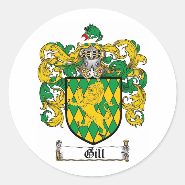 STICKER ROND GILL FAMILLE CREST - GILL COAT DES ARMES (Devant)