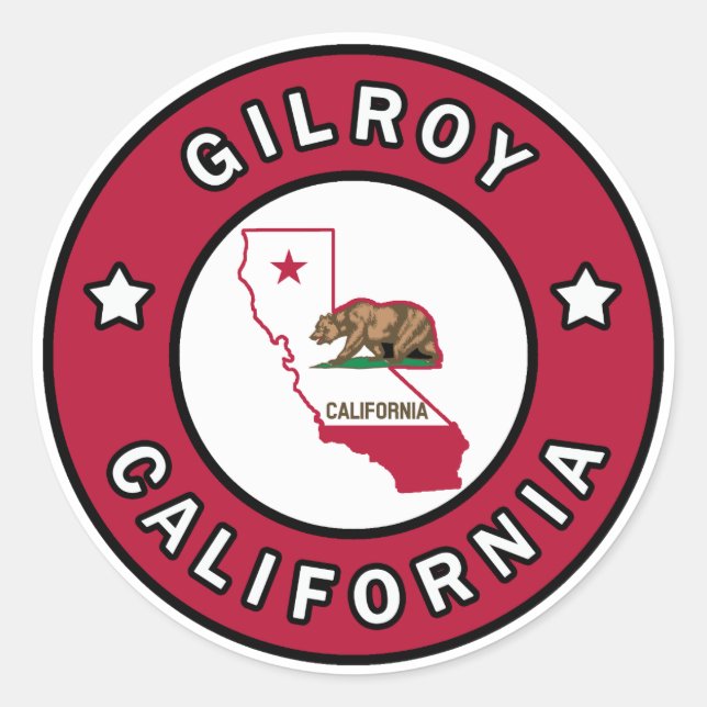 Sticker Rond Gilroy Californie (Devant)