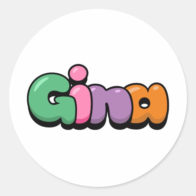 Sticker Rond Gina (homonymie) (Devant)