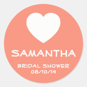 Sticker Rond Gingembre et coeur blanc Favoriser le phoque