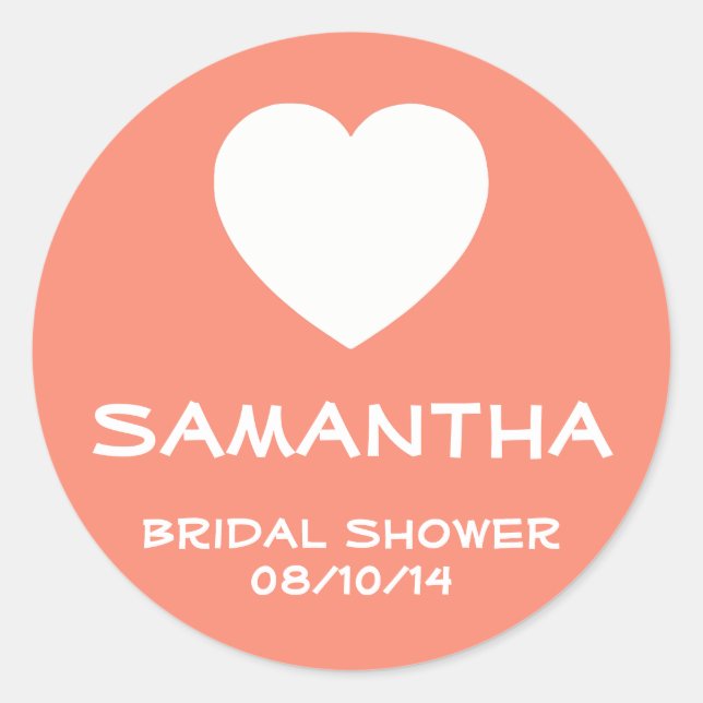 Sticker Rond Gingembre et coeur blanc Favoriser le phoque (Devant)