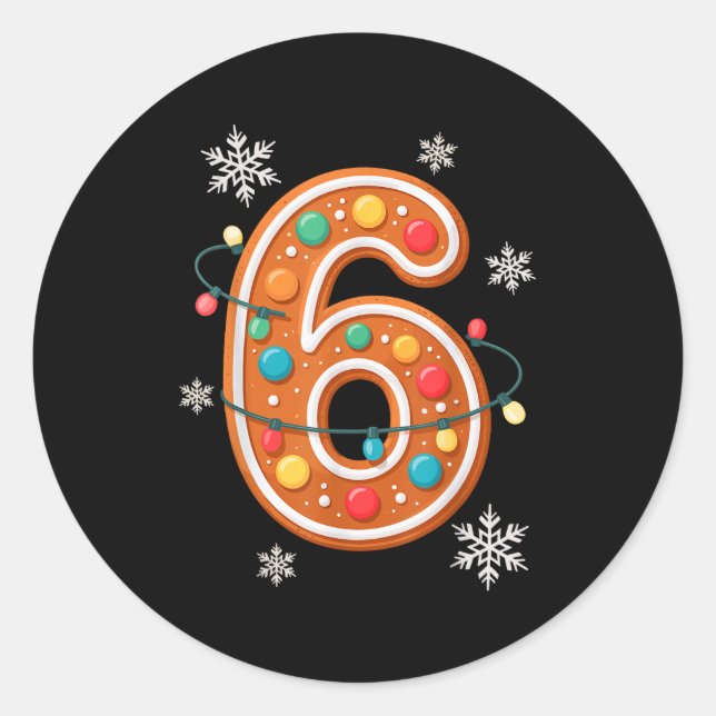 Sticker Rond Gingerbread 6 7 Meme Christmas Matching Couple Boy (Devant)