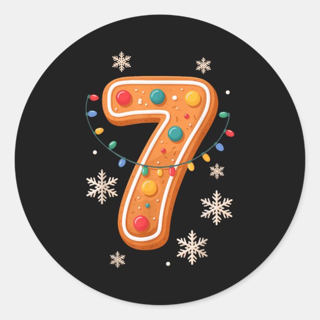 Sticker Rond Gingerbread 6 7 Meme Christmas Matching Couple Boy (Devant)