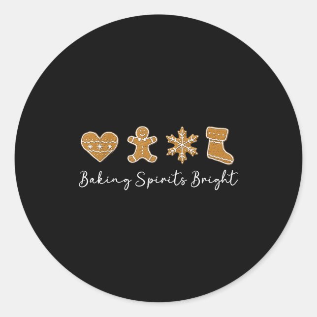 Sticker Rond Gingerbread amusant pour la cuisson de Noël Srits  (Devant)