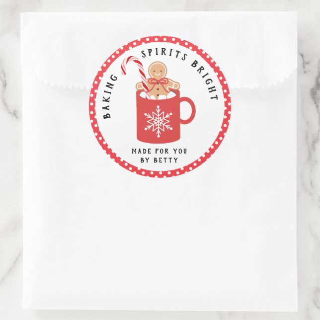 Sticker Rond Gingerbread Cookie | Baking Spiritueux (Sac)