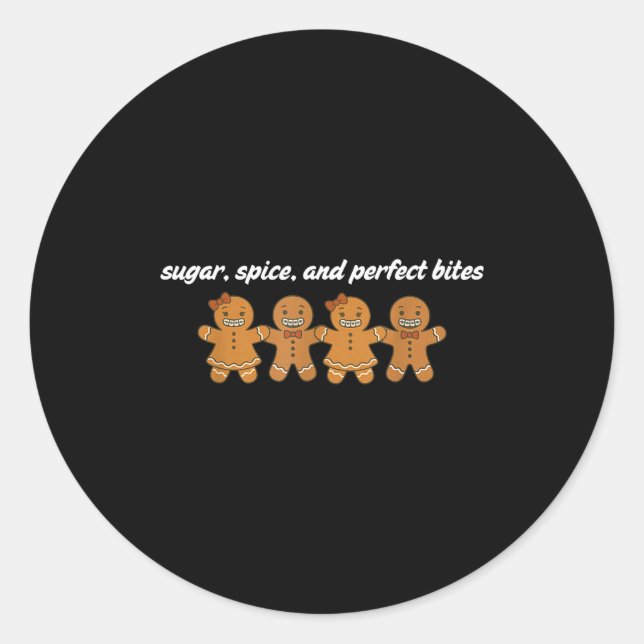 Sticker Rond Gingerbread Dental Christmas Ortho Squad Orthodont (Devant)