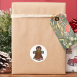 Sticker Rond Gingerbread Femme Lady Christmas Cookie Baking<br><div class="desc">Design présente une illustration originale de délicieux biscuits en pain d'épices. Idéal pour les fêtes de Noël, les échanges de biscuits ou autres fêtes de fin d'année. Ce modèle homme en pain d'épices est également disponible sur d'autres produits. D'autres créations sur le thème des biscuits et de la nourriture sont...</div>