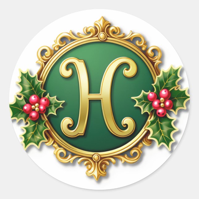 Sticker Rond Gingerbread H Monogram (Devant)