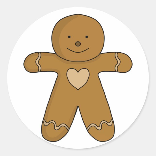 Sticker Rond GingerBread Man Christmas Cookie (Devant)