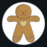 Sticker Rond GingerBread Man Christmas Cookie<br><div class="desc">That special time has come when families get together and celebrate Christmas. Missing your grandma's gingerbread cookies? Then this is a great product for you.</div>