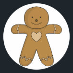 Sticker Rond GingerBread Man Christmas Cookie<br><div class="desc">That special time has come when families get together and celebrate Christmas. Missing your grandma's gingerbread cookies? Then this is a great product for you.</div>
