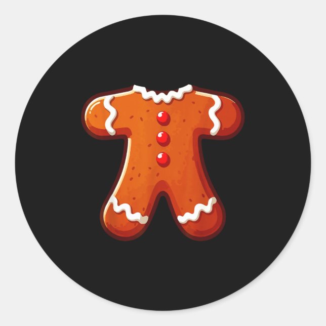 Sticker Rond Gingerbread Man Costume Adult Kids Men Women Cooki (Devant)