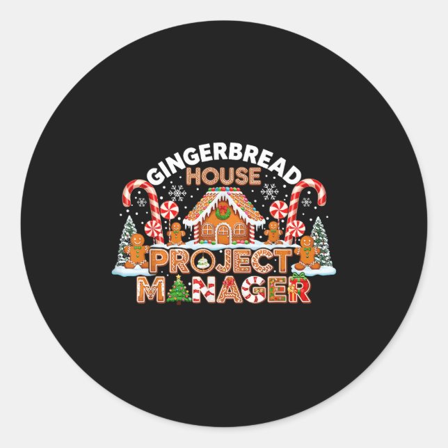 Sticker Rond Gingerbread Man Costume, Gingerbread House Project (Devant)