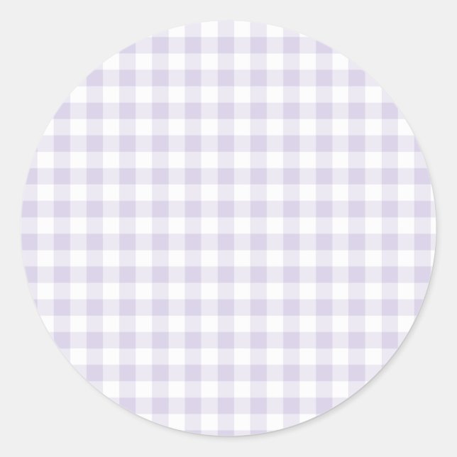 Sticker Rond Gingham Classique de Printemps | Lavande Poussiére (Devant)