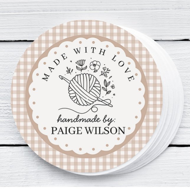 Sticker Rond Gingham Crochet  (Créateur téléchargé)