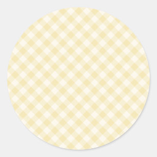 Sticker Rond Gingham Rétro Printemps Crème Beurre