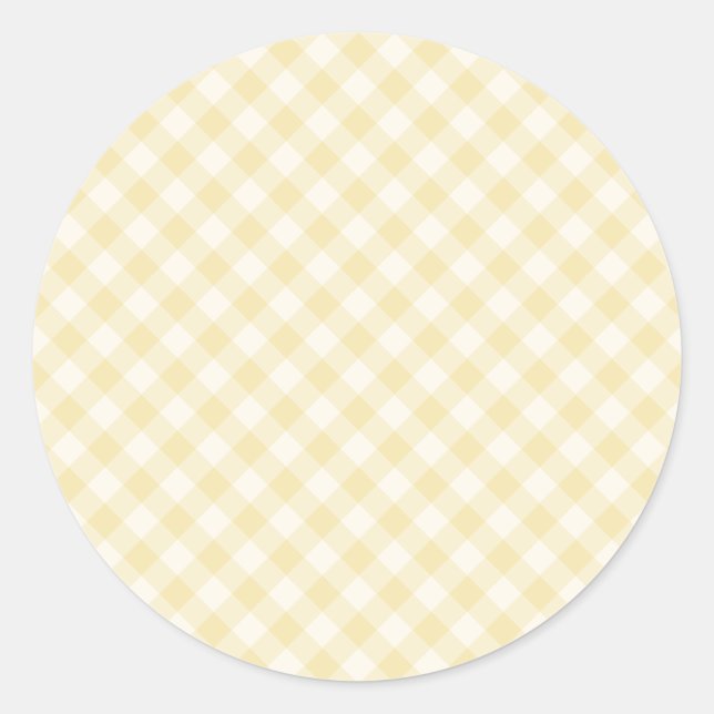 Sticker Rond Gingham Rétro Printemps | Crème Beurre (Devant)