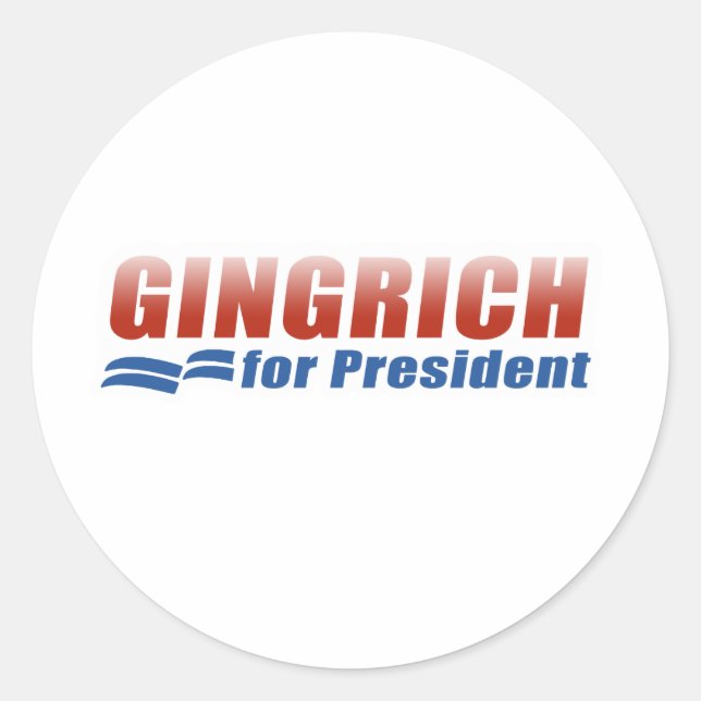 Sticker Rond Gingrich à la présidence (2) (Devant)