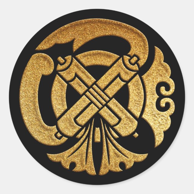 Sticker Rond Gion Mamori Kamon en Sceau Or (Devant)